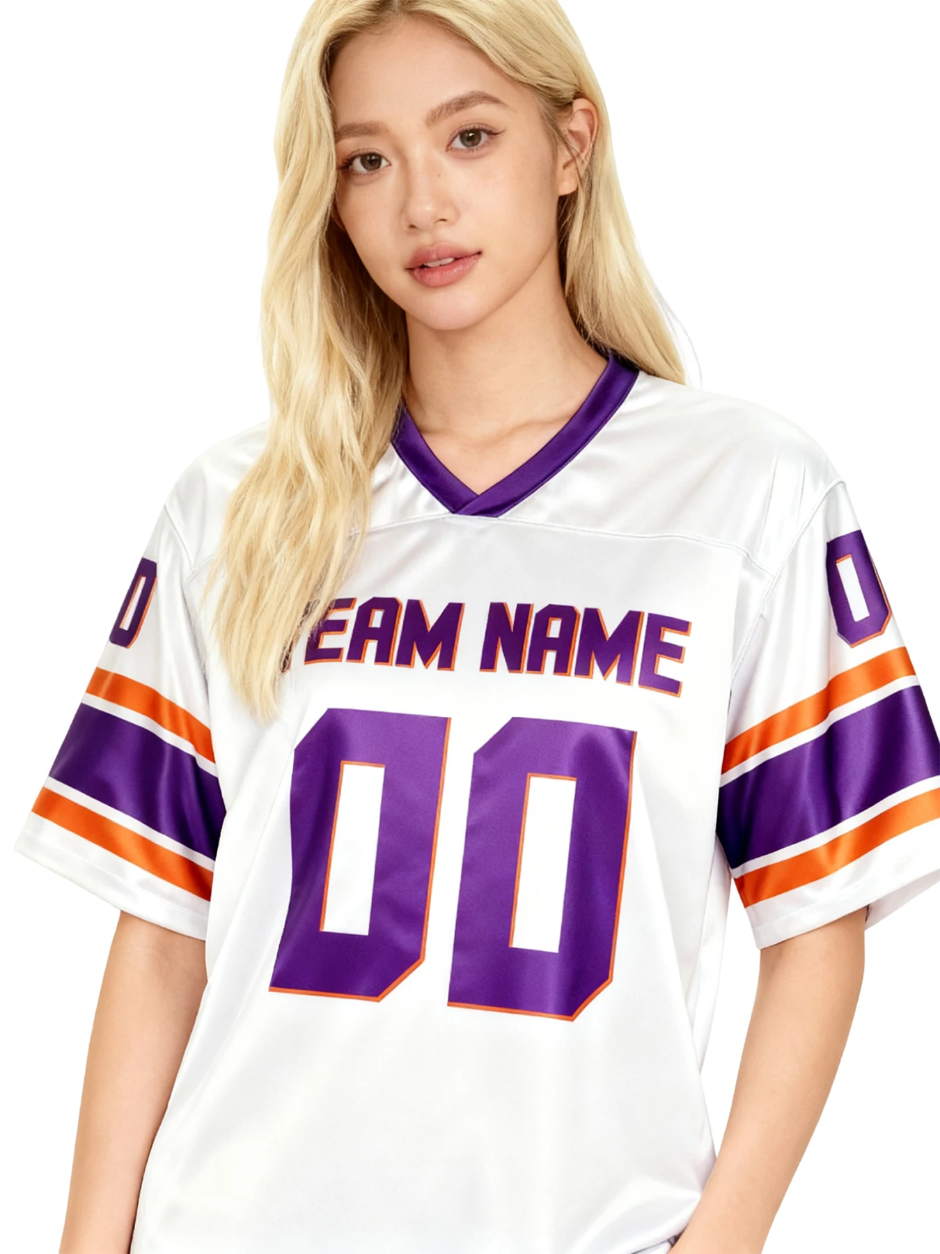 Personalized White American Football Jersey Custom Name Number Football Team Shirt for Women Girls Club Fans Men Youth