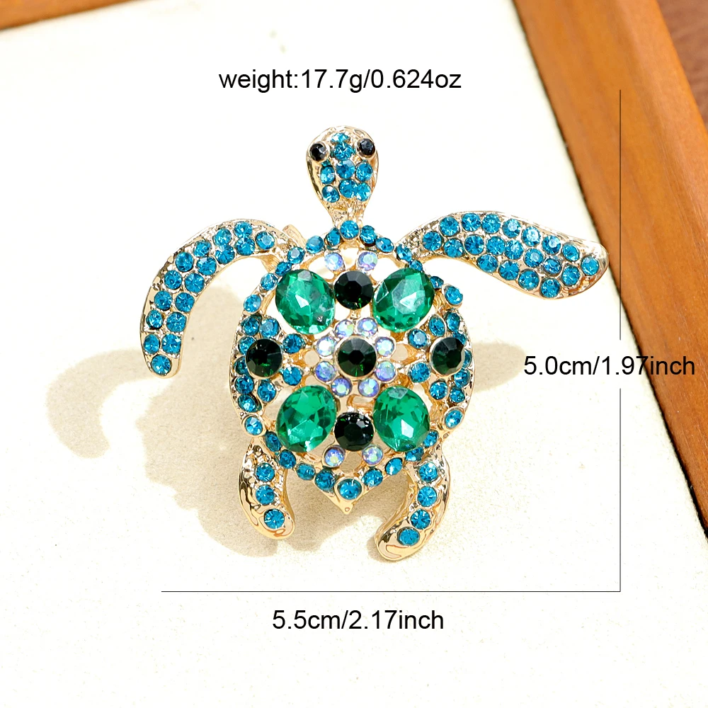 CINDY XIANG Rhinestone Sea Turtle Brooches For Women Animal Design