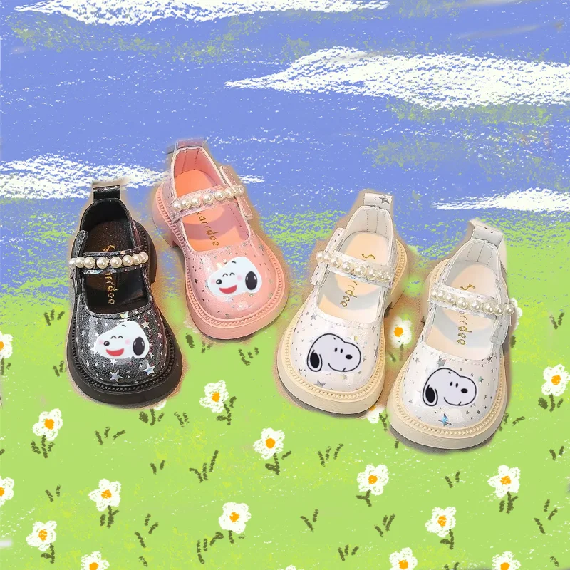 

Обувь для выступлений, детская повседневная обувь на мягкой подошве на липучке, первые ходунки Snoopy, весенне-осенне-летние новые модные сандалии принцессы