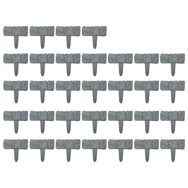 

ABHZ-32PCS Пластиковый забор из полипропилена для сада, вставляемый, с эффектом камня, для газона