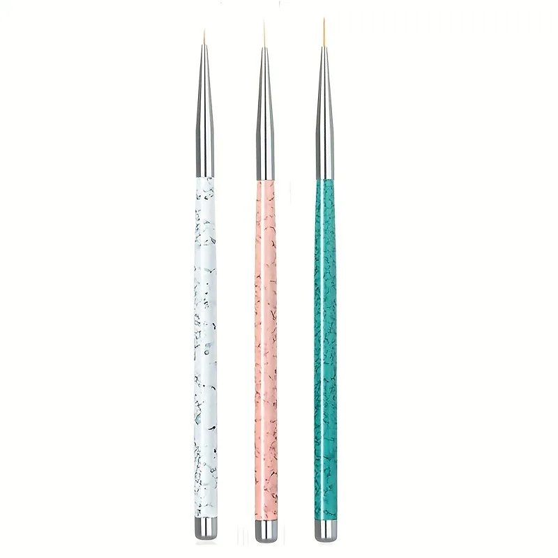 3PCS Nail Liner Drawing Painting set of super fine professional Flower Line Stripes Pen Nail Art Brush with Cover Nail Brushes