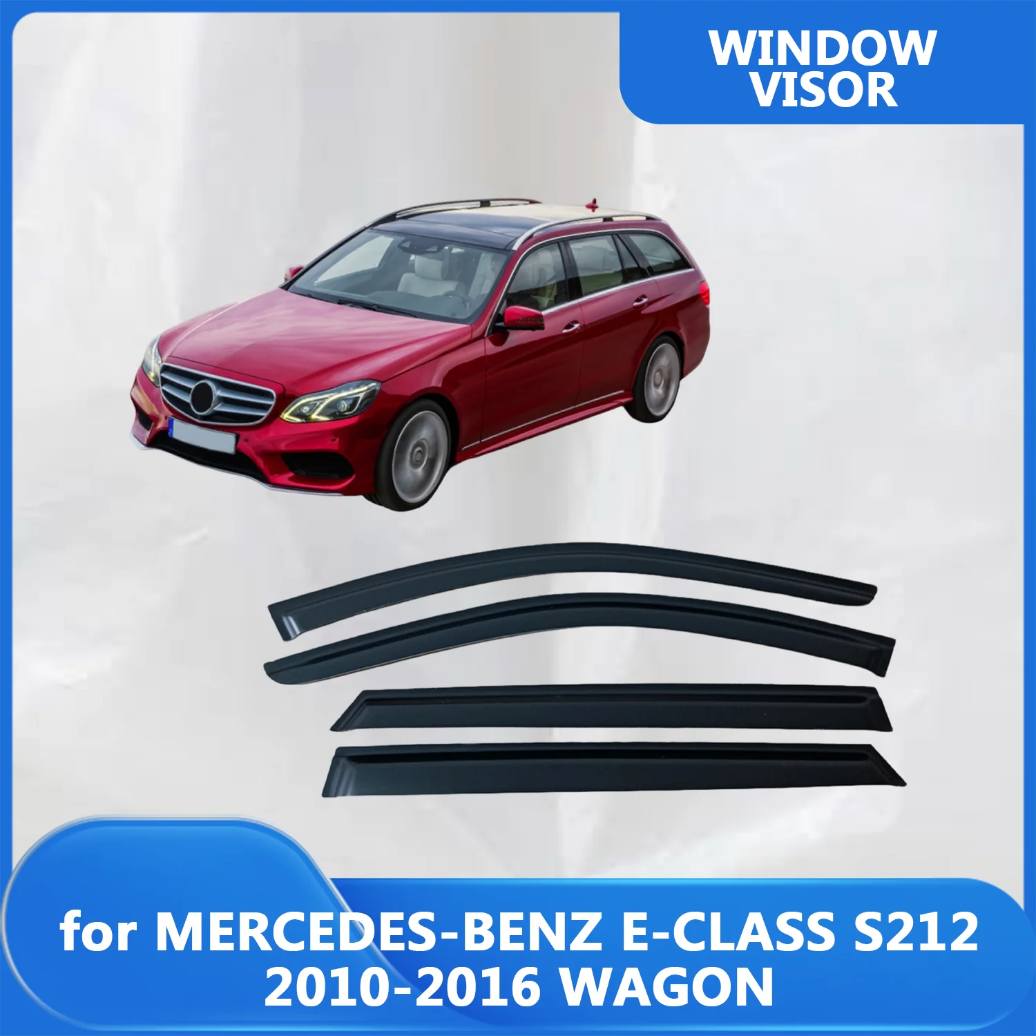 

Window Visor for MERCEDES-BENZ E-CLASS W212 Wagon 2010 2011 2012 2013 2014 2015 2016 Weathershied Door Visor Wind Sun Rain