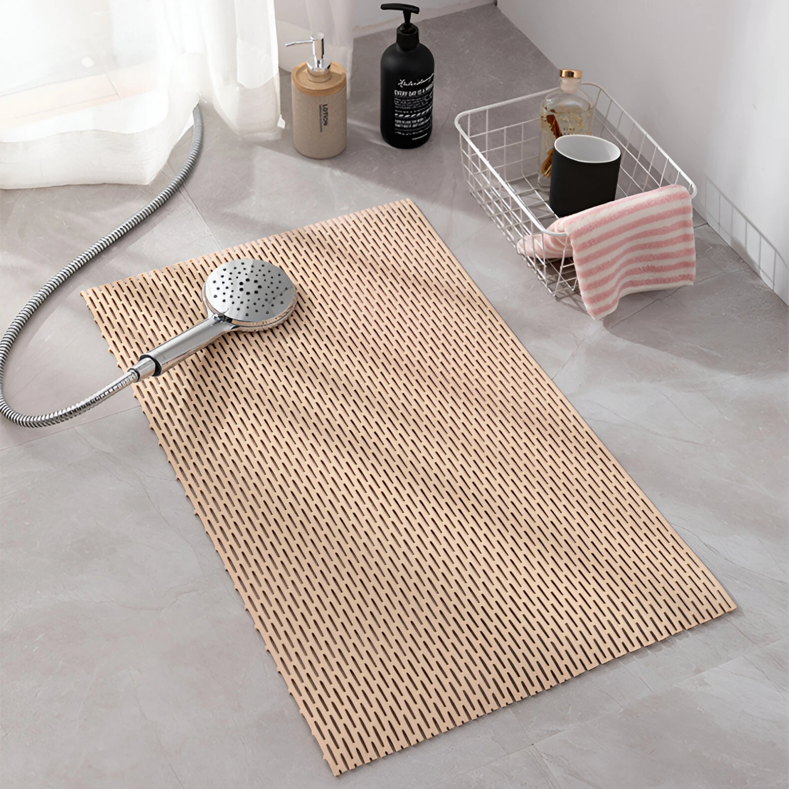 Bathroom waterproof foot mat hollowed out anti slip mat shower bathroom restroom toilet water barrier mat