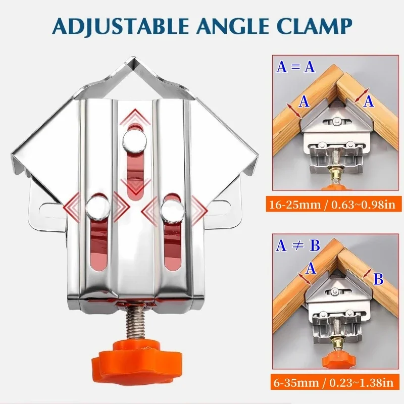 Corner Clamp Steel 90 Degree, Right Angle Clamp Carpenter Quick Splicing Clamp W/ Adjustable Swing Jaw for DIY Framing Welding