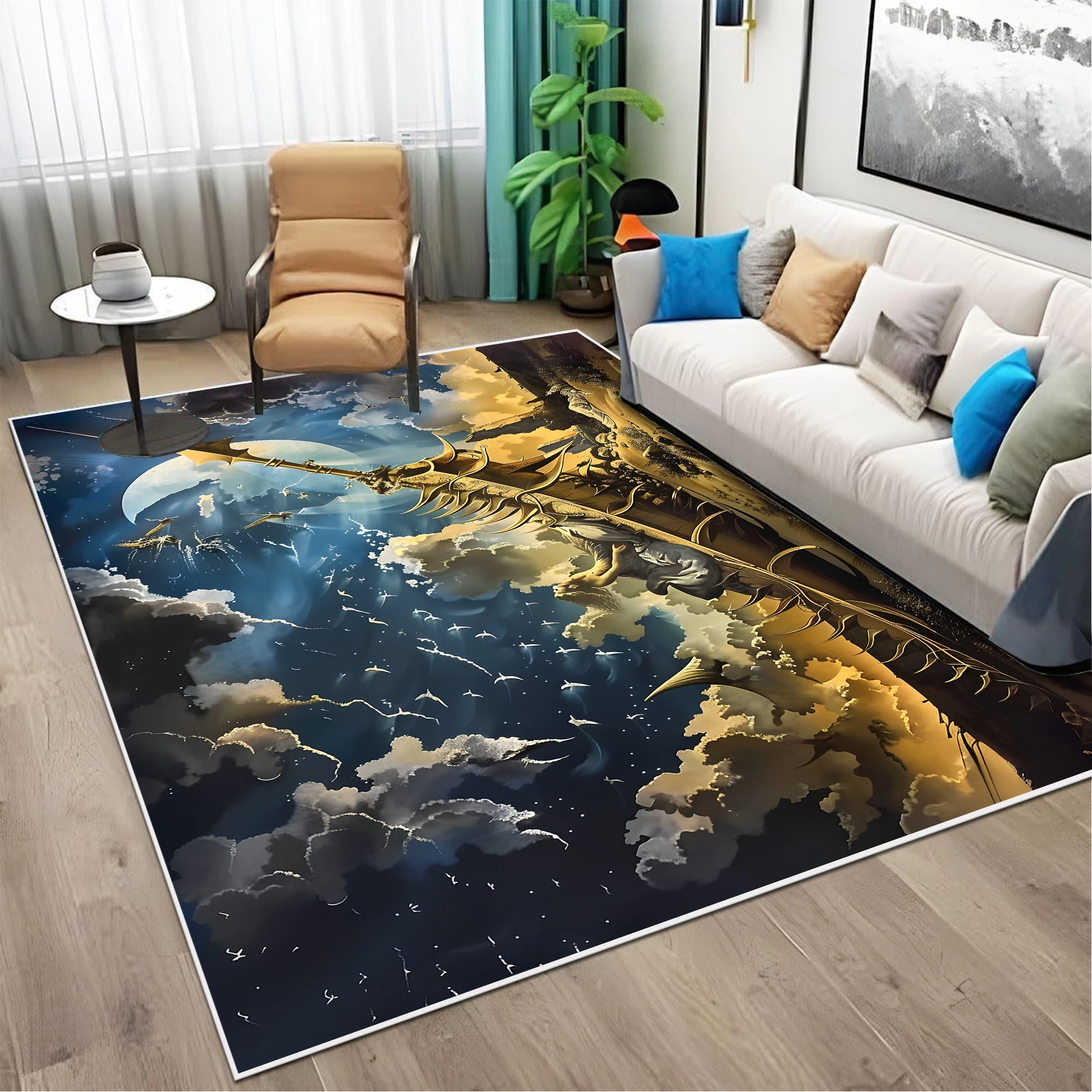 3D Cartoon Scenery Carpet in The Living Room Washable Lounge Non-slip Floor Mats Large Area Bedroom Decor Rugs Customizable