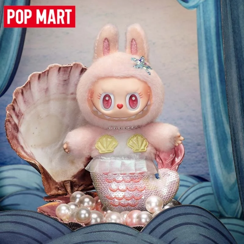 

Popmart Labubu Mokoko Mermaid Hanging Card Blind Box Pink Sequined Decor Collectible Toy Collectors Mystery Box Birthday Gifts