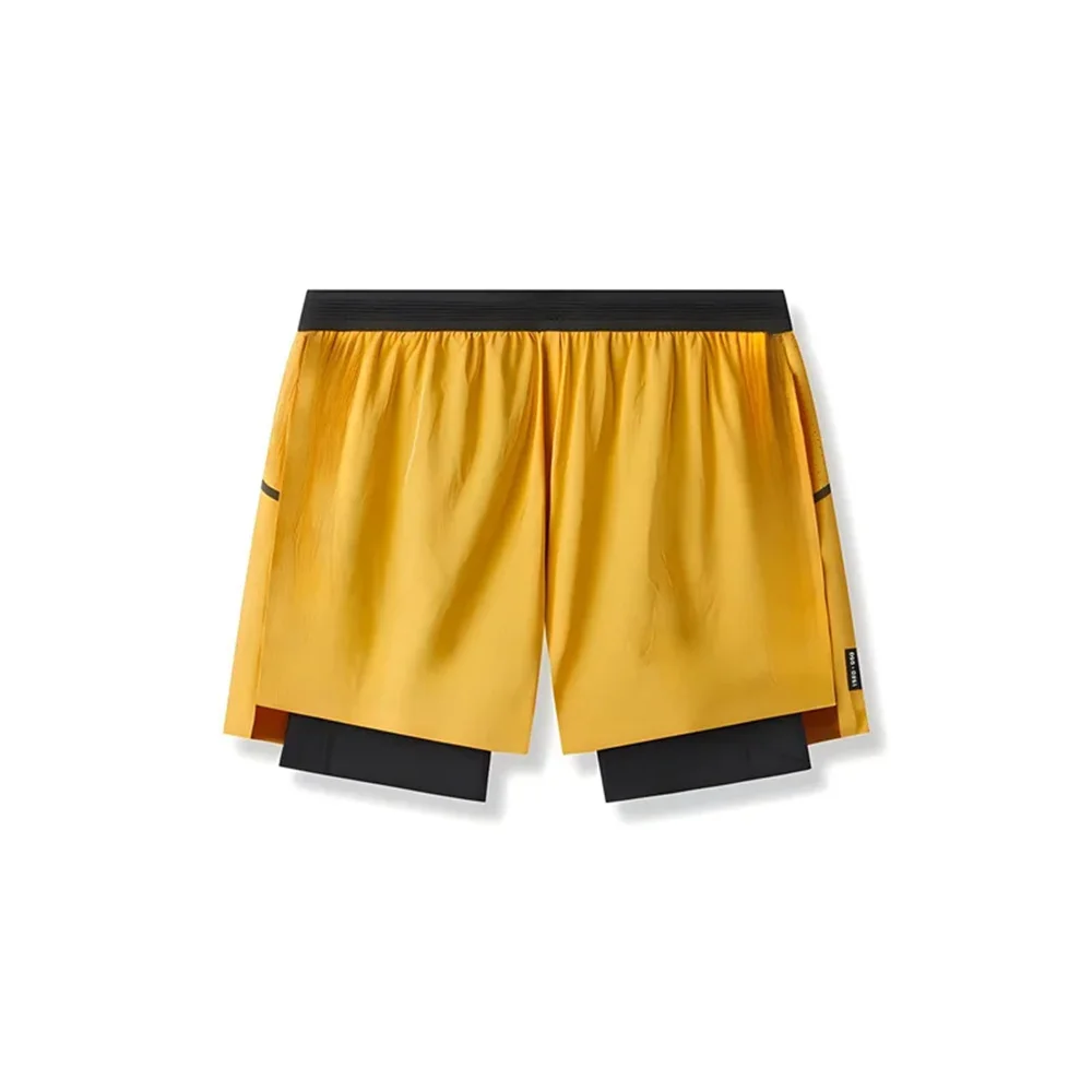 Mens Summer Quick Dry Breathable Sports Double-layer 2 in 1 Compression Shorts Man Running Gym Fitness Casual Jogger Short Pants