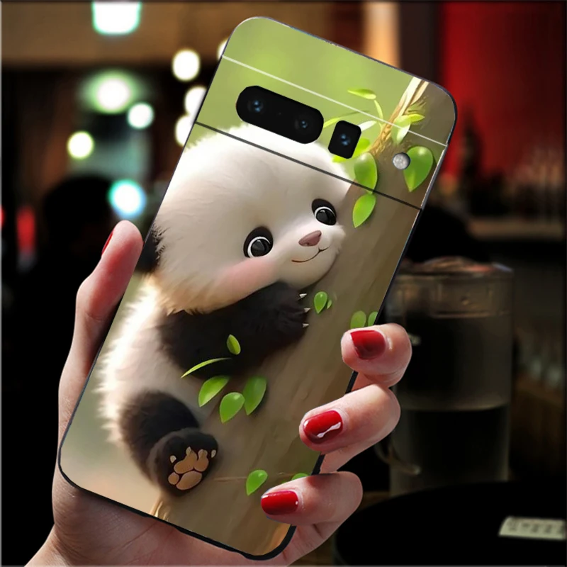 Cute Panda Phone Case For Google Pixel 9 Pro XL 9 8 7 Pro 8A 7A 7 6A 6 Pro Pixel 4 3 XL 5 6 4A