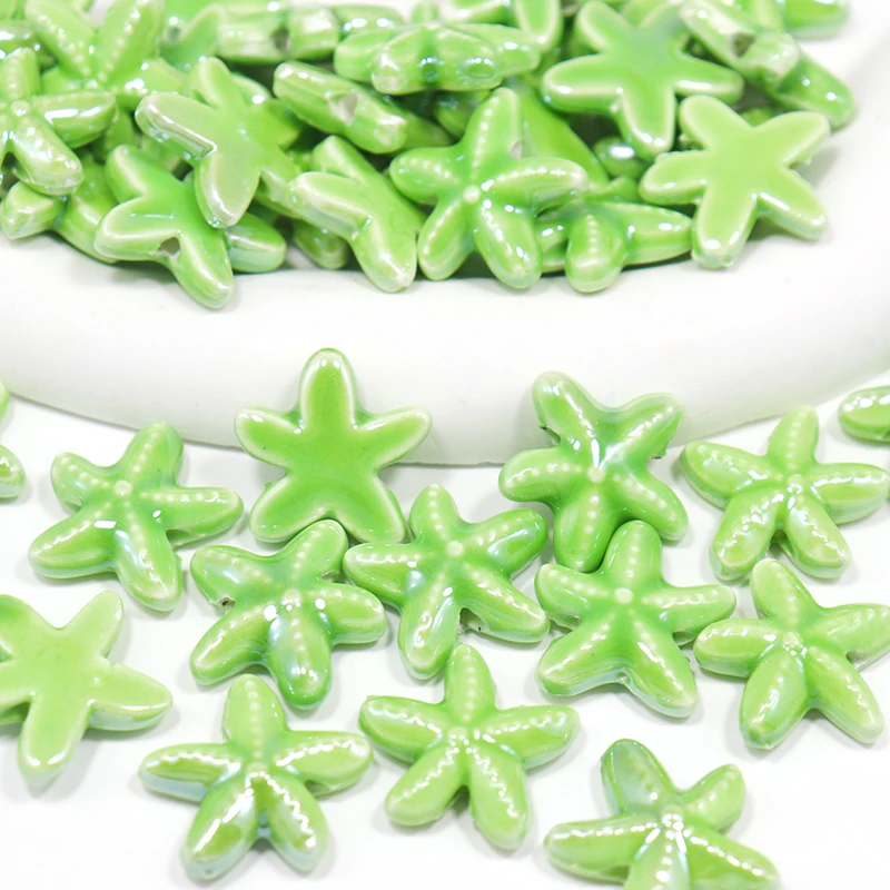 Colorful Starfish Ceramic Beads For Jewelry Making DIY Earring Necklace 5X18mm Color Ceramic Starfish Jewelry Accessories