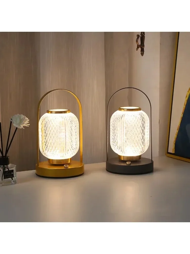 LED lampe de Table rétro Rechargeable acrylique veilleuse USB barre tactile chambre salon chevet atmosphère Portable nouveauté éclairage
