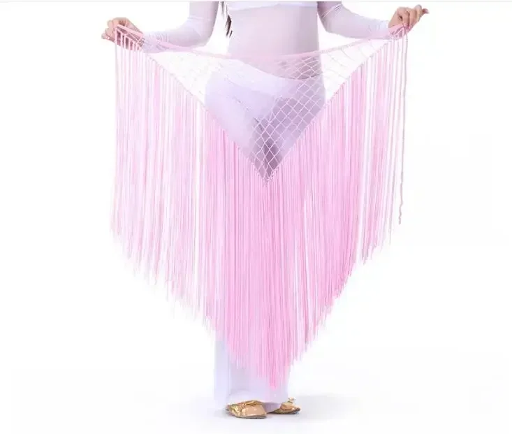 Hand Crochet Triangle Belly Dance Hip Scarf Belt for Women Performance Argentina Dance Costumes Belly Waist Chain Skirt