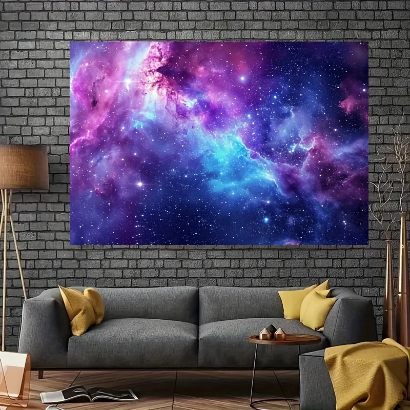 Galaxy background fabric, used for bedroom aesthetic space, starry sky, universe background, black lighting poster decoration