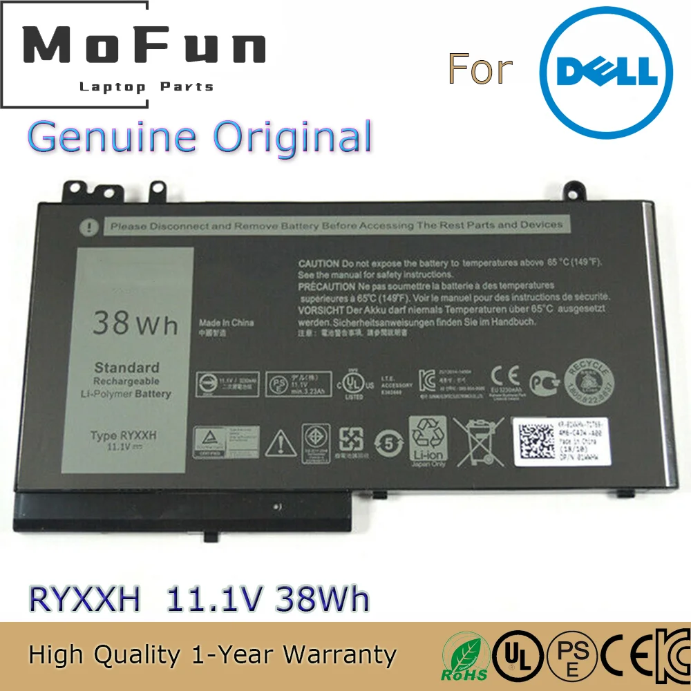 Brand New Original RYXXH 11.1V 38Wh Laptop Battery for Dell Latitude E5250 E5450 E5550 3150 3160