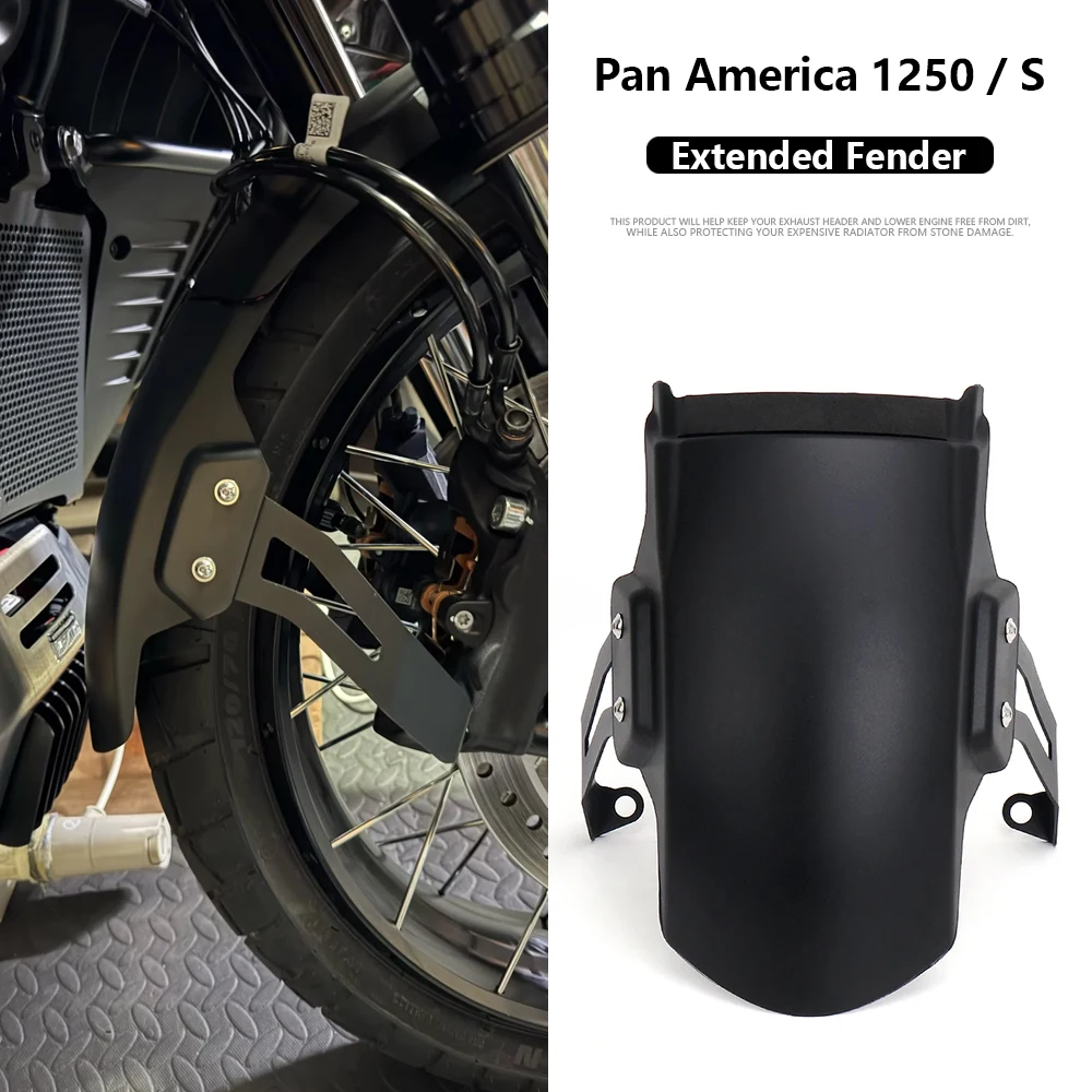 

New Motorcycle Front Fender For Pan America 1250 Special PA1250 S PA1250S 2021-2024 Extended 265mm Mudguard ABS Mud Guard Kit