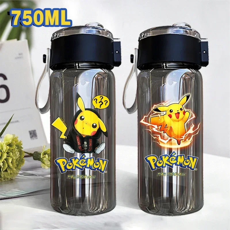 Pokemon Water Cup Anime Portable Children\'s Cute Pikachu Mewtwo Plastic Cartoon Outdoor Sports Large Capacity Water Bottle Gifts