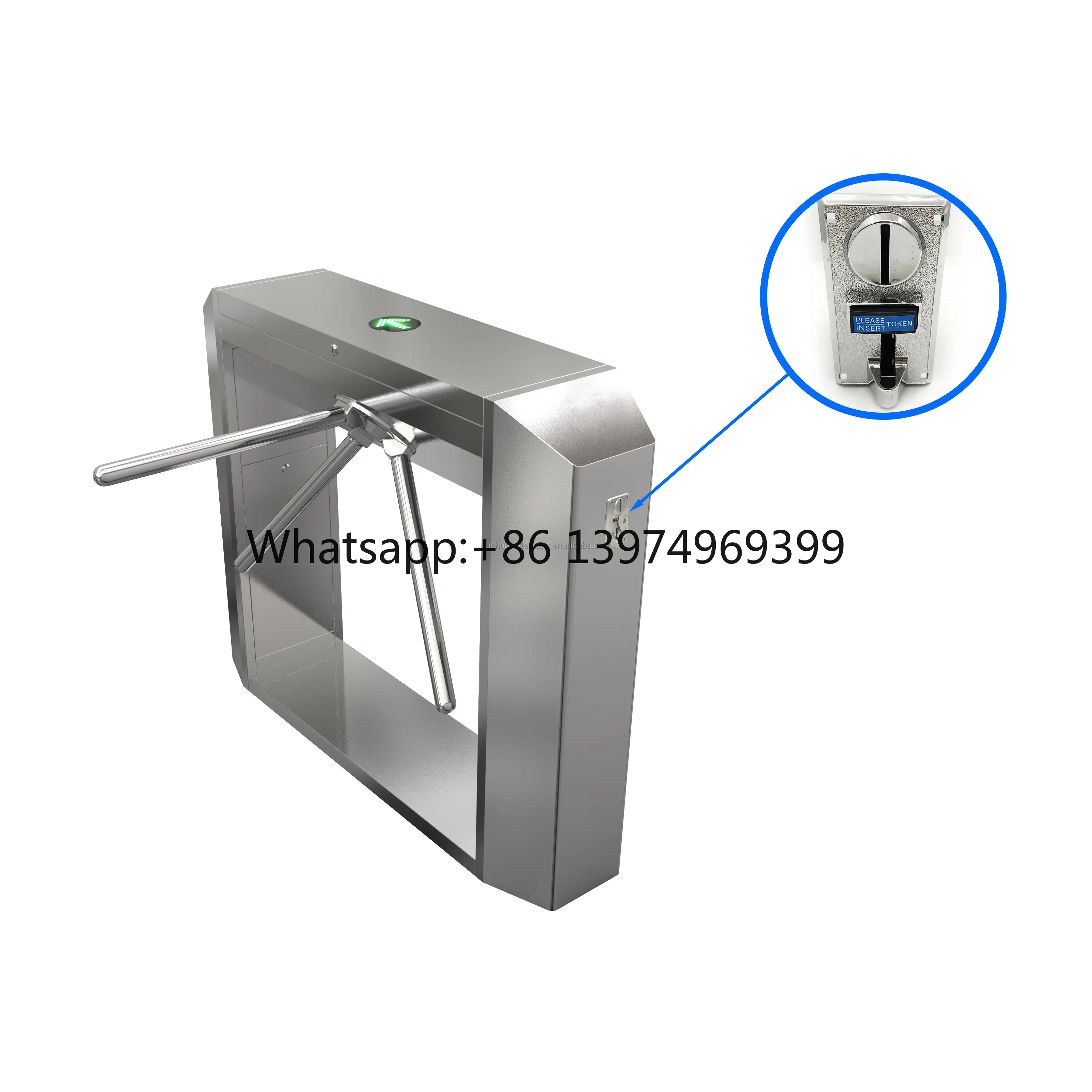 Tripod Turnstile Coin Accepting Access Control Multi Country Coin Operated Turnstile for Public Toilet