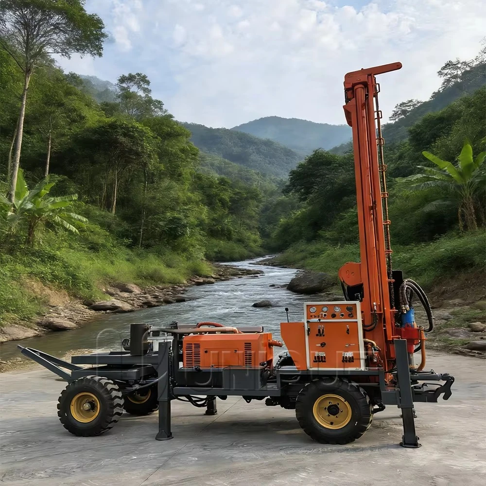 200m Diesel Powered Water Well Drilling Rig with Pump Motor and Engine Deep Borehole Drill Machine Competitive Price