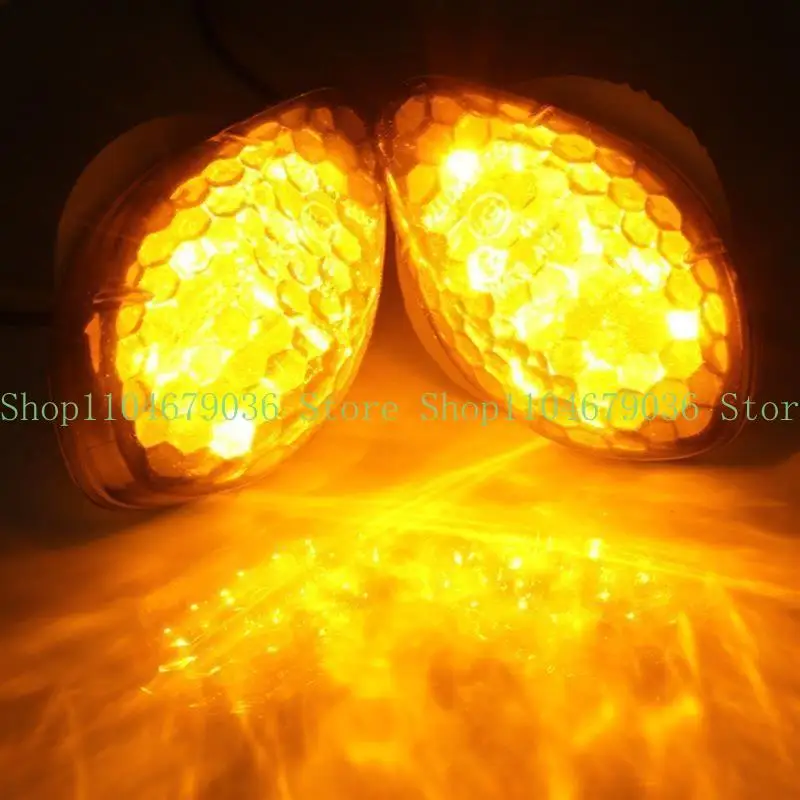 652F 2pcs Motorcycle Flush Mount LED Side Marker Amber Lamp Turn Light for CBR 600RR 1000RR 2004-2007