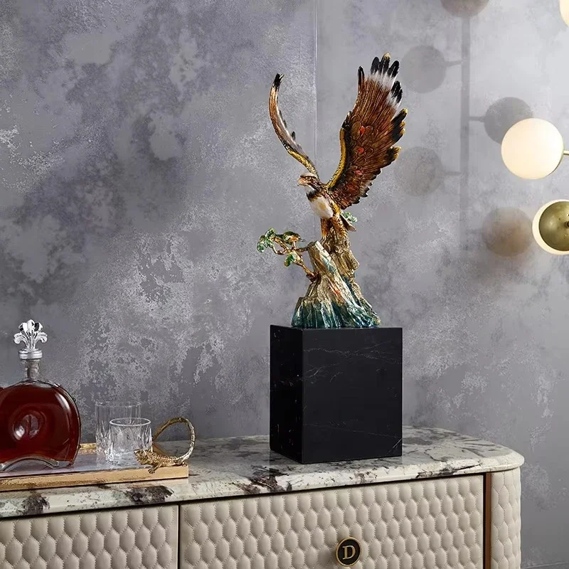 Luxury Eagle Eagle Decoration, Marble Base Business Gifts, Enamel Handmade Painting 2