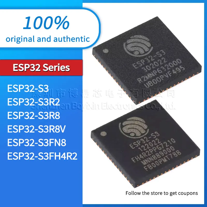 ESP32-S3FH4R2 ESP32-S3R8V ESP32-S3R8 ESP32-S3R2 ESP32-S3 ESP32-S3FN8 Brand new and original Wi-Fi + Bluetooth 5.0