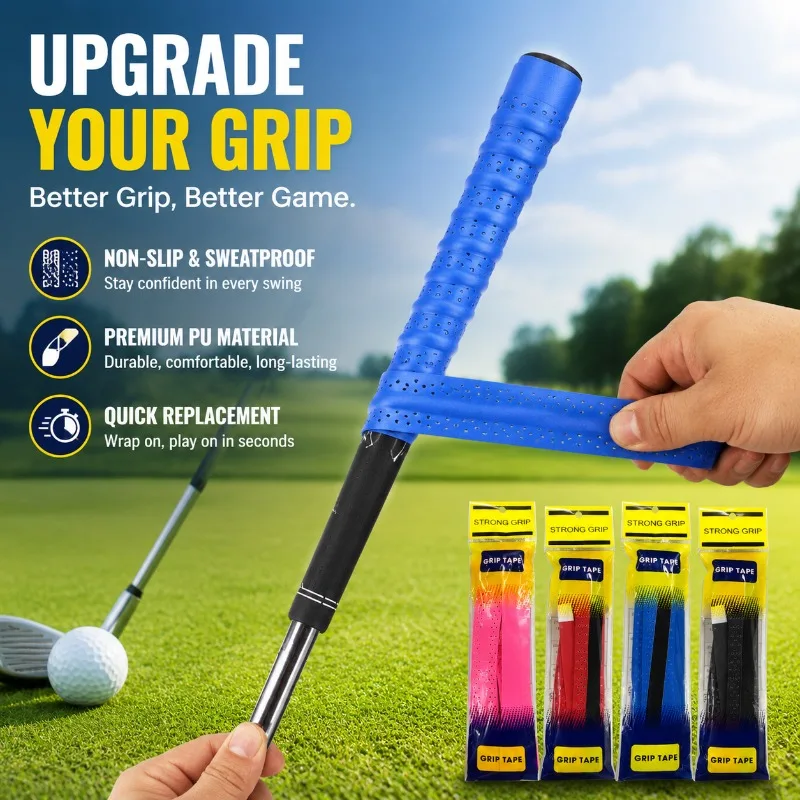 Cinta de agarre de cuero PU para palos de golf, antideslizante, impermeable, absorbente de sudor, accesorio deportivo duradero