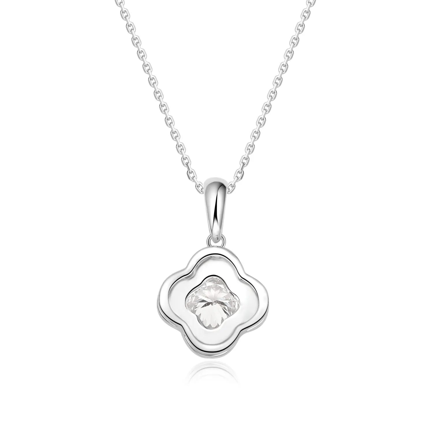 NGIC/NGTC 0.2ct Lab Grow Diamonds Flower Pendant 18K White Gold Necklace Pendant Boutique Jewelry