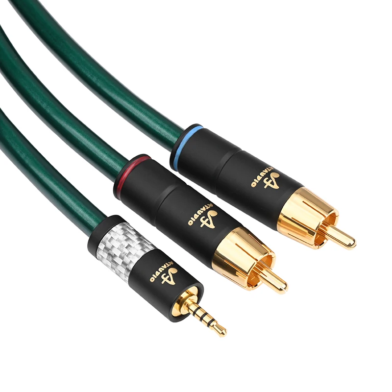 

HiFi 2,5 мм балансный кабель 2RCA OCC без шума с нервным проводом Аудиокабель RCA 2,5 мм