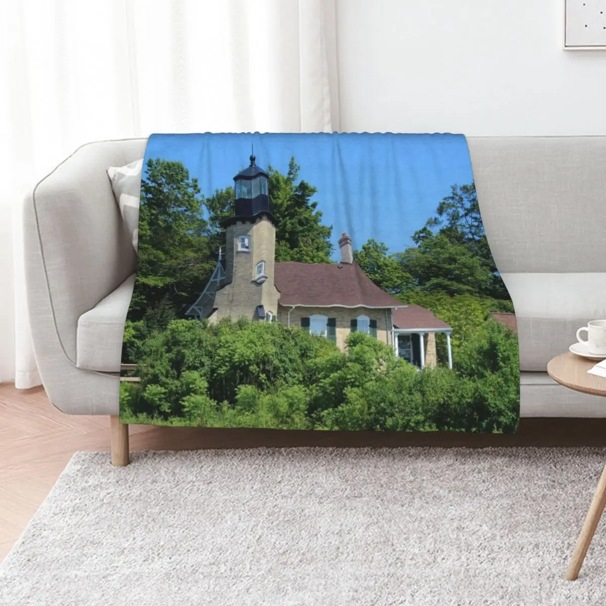 White River Light Station Throw Blanket Stuffeds Comforter Luxury sofa bed christmas gifts For Baby Blankets