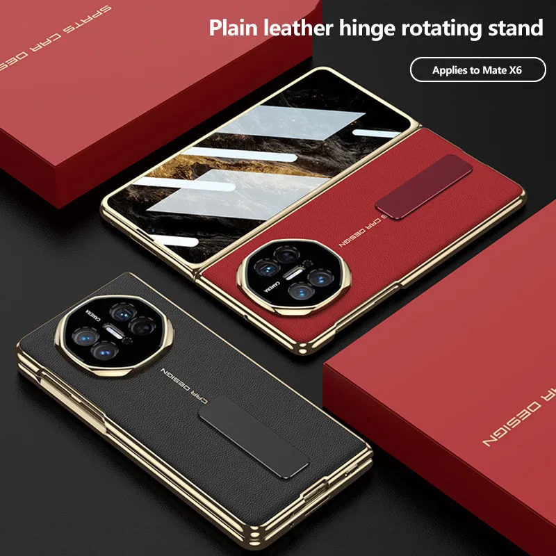حافظة لهاتف هواوي ميت X6 ميت اكس 6 جلد مطلي بالكهرباء 270 °   غطاء غلاف قابل للطي بحامل دوران