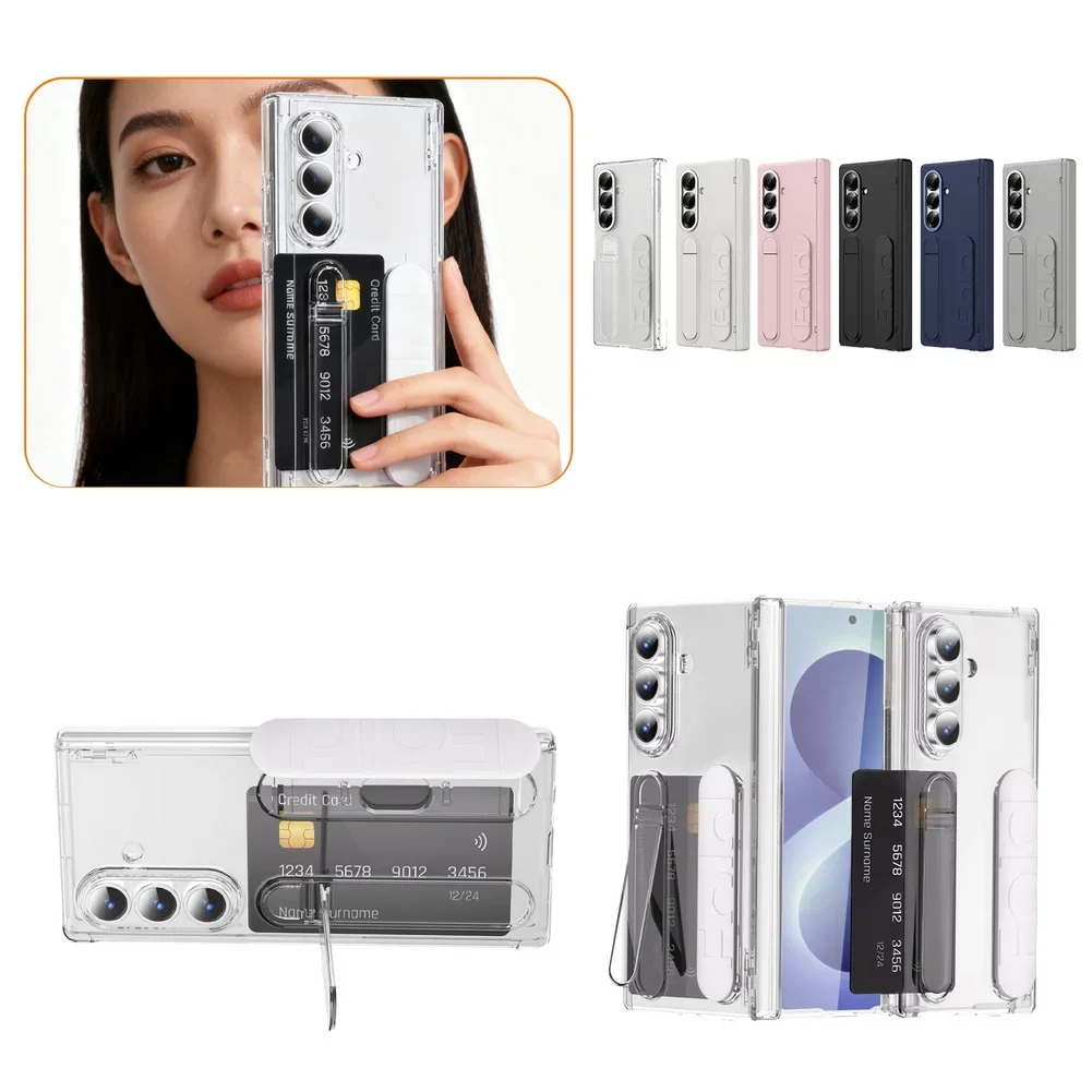 With Credit Card Slot Multifunctional Kickstand Wrist Strap Folding Case For Samsung Z Fold 8 Galaxy fold 7 6 5 Cover