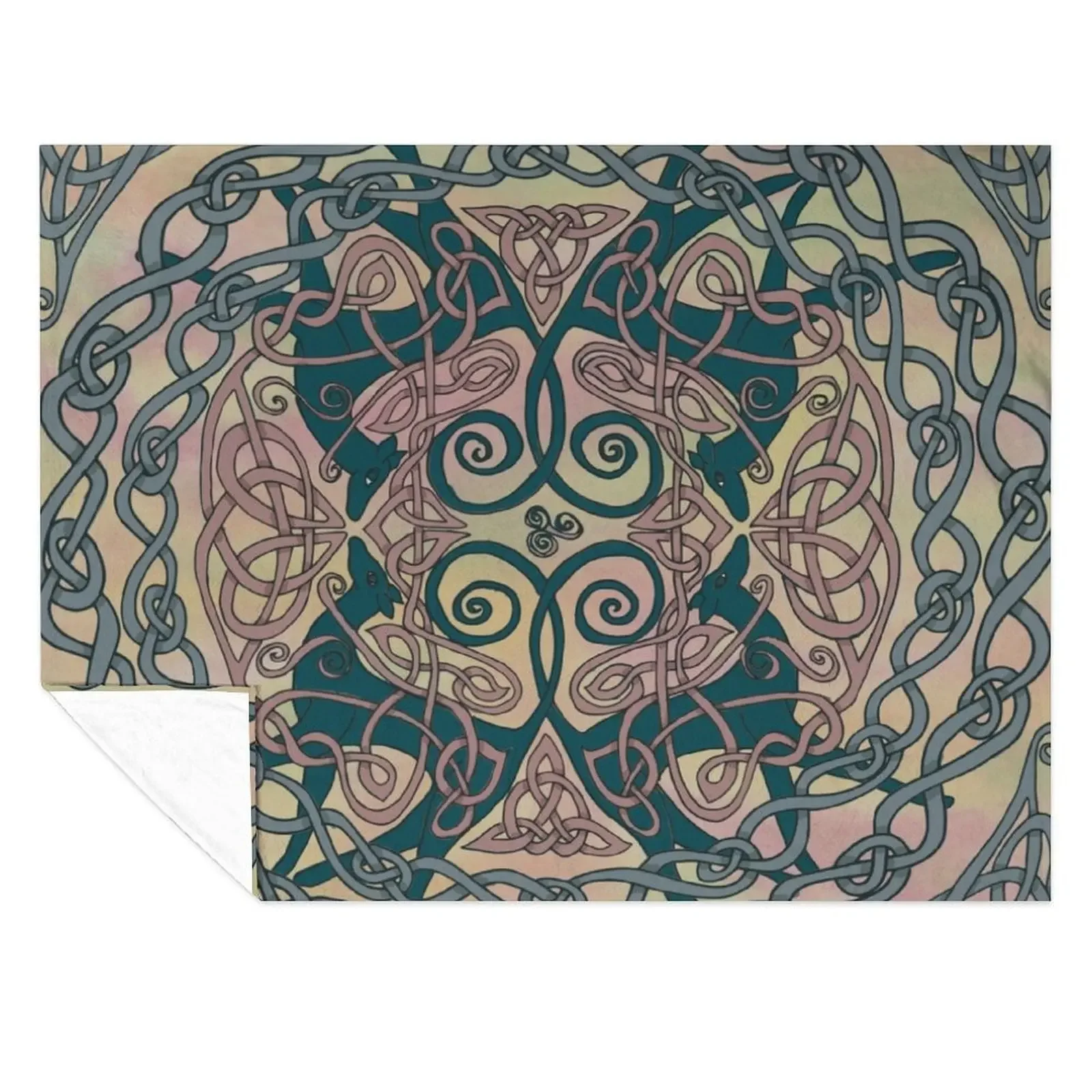 

Art Nouveau Greyhounds - Pink & Cream Throw Blanket Kid'S Tourist Heavy manga Blankets