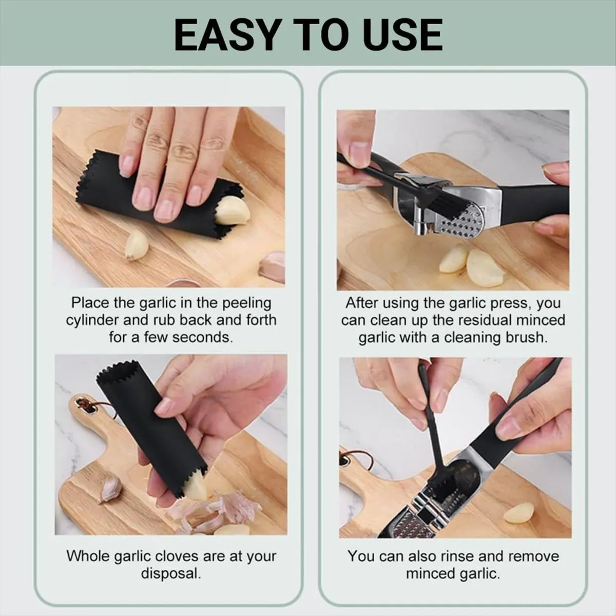 N14R Top Garlic Press Made of Zinc Alloy Manual, Includes Cleaning Brush, Extra Robust and Stable - Exclusive for Kitchen