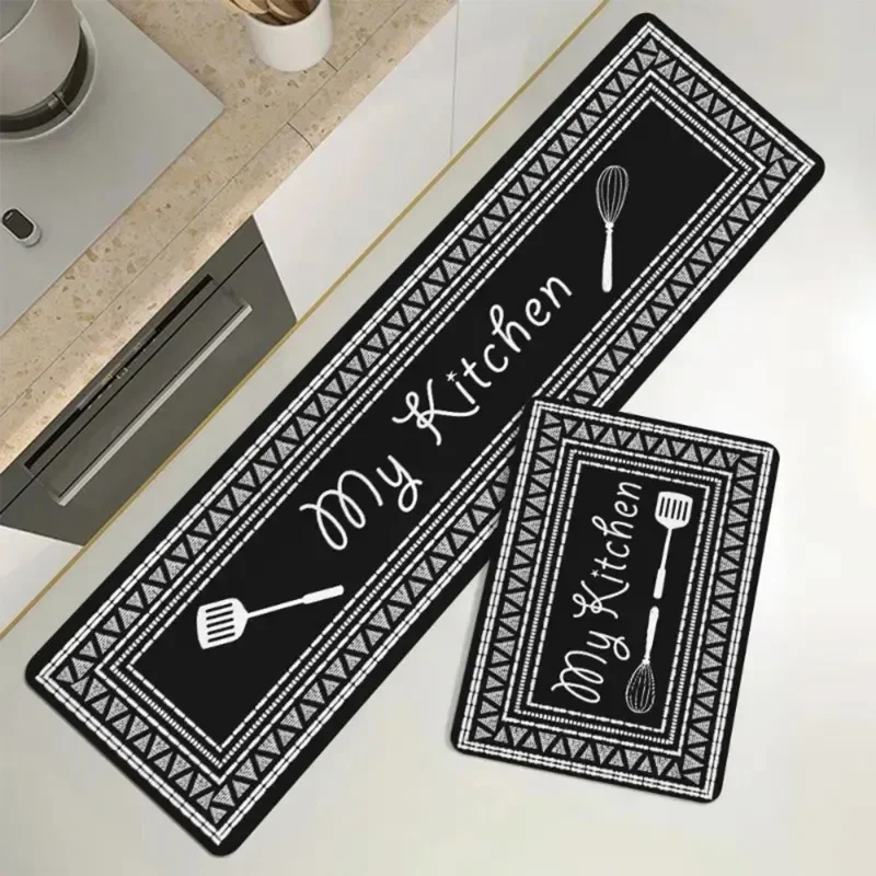 Waterproof PVC Leather Long Rug for Kitchen Floor Mat, Non-slip Area Rugs, Home Decoration,주방 카펫 Alfombra De Cocina