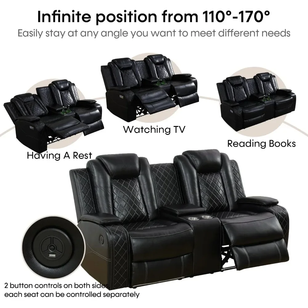 Leather Recliner Sofa Set 6