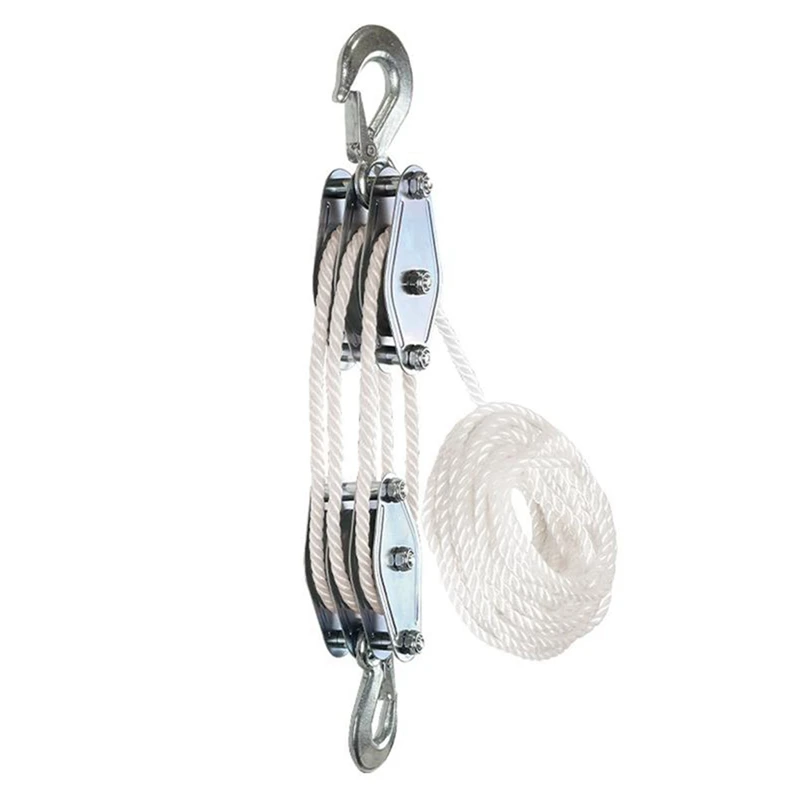 

ABRE-Block And Tackle Pulley System Rope Pulley Hoist With Lifting Power Breaking Strength Heavy Duty Pulley System 15M