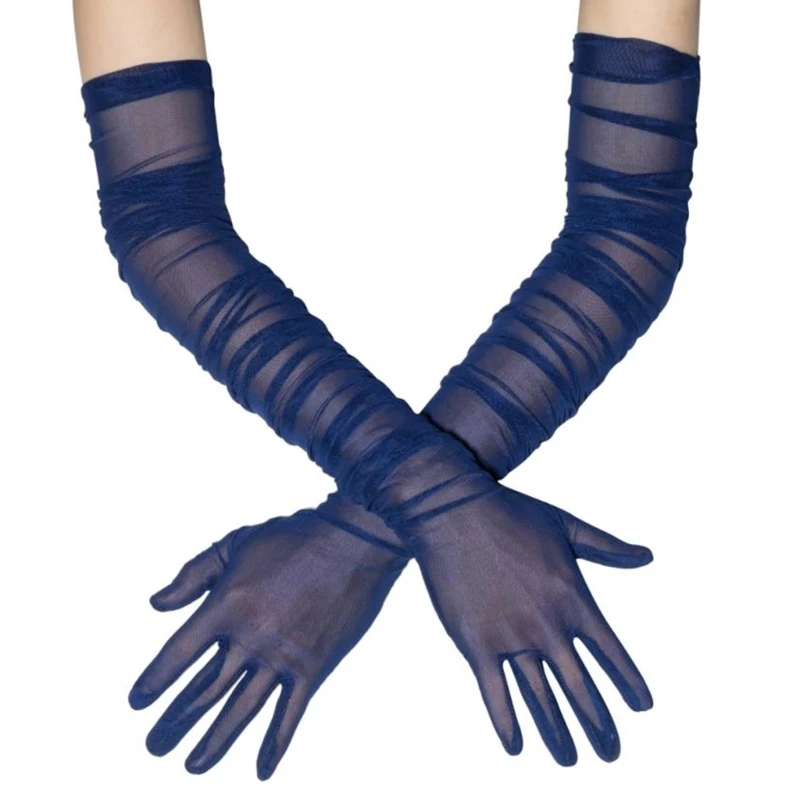 Elegant Stretch Mesh Gloves 70cm 100cm For Party Dancing Engagement Event Y166