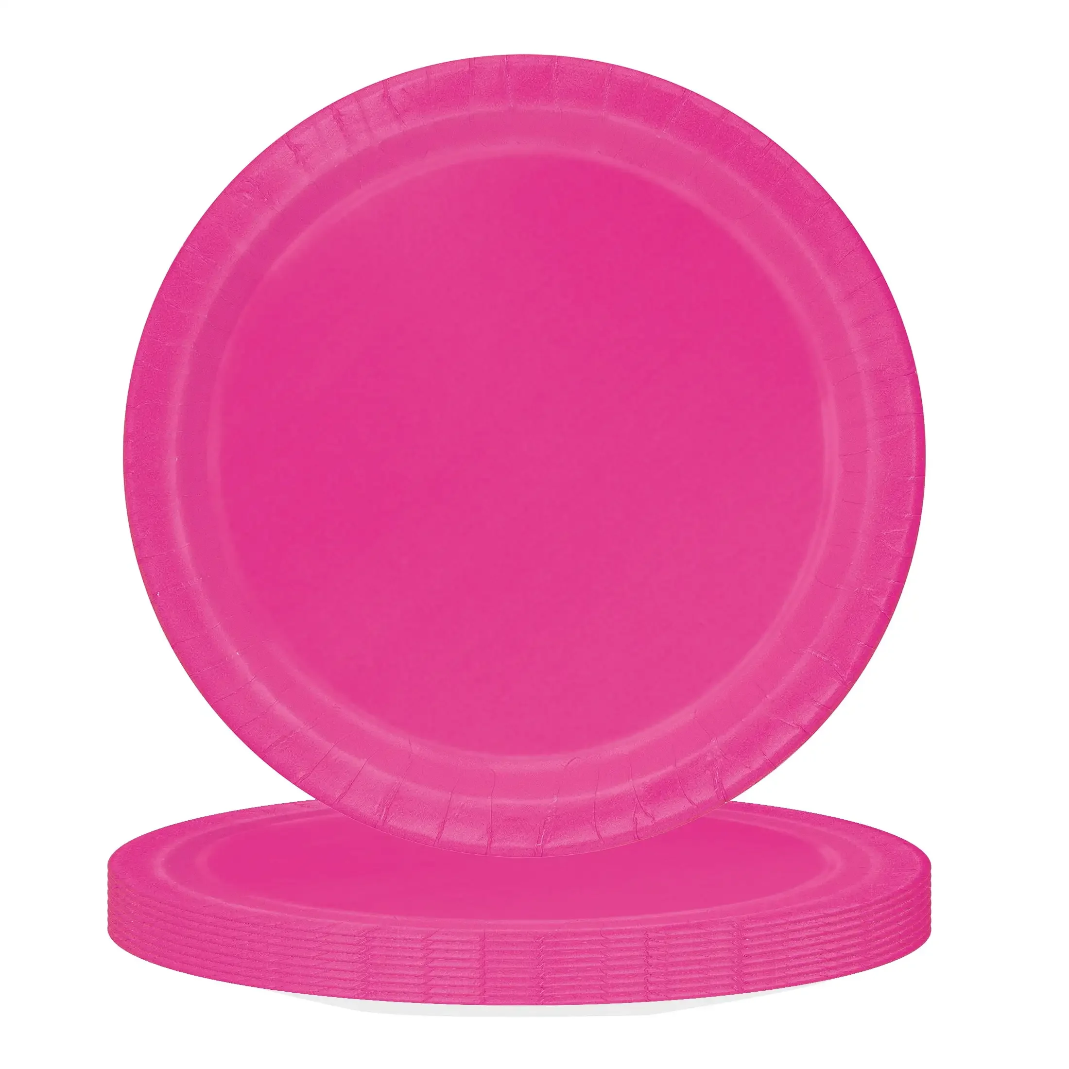 

Disposable Paper Dessert Plates, 7 in, Neon Pink, 24 Count