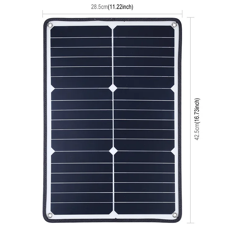 Outdoor 20W solar charging panel solar panel with tiger clip supports fast charging can be connected in series