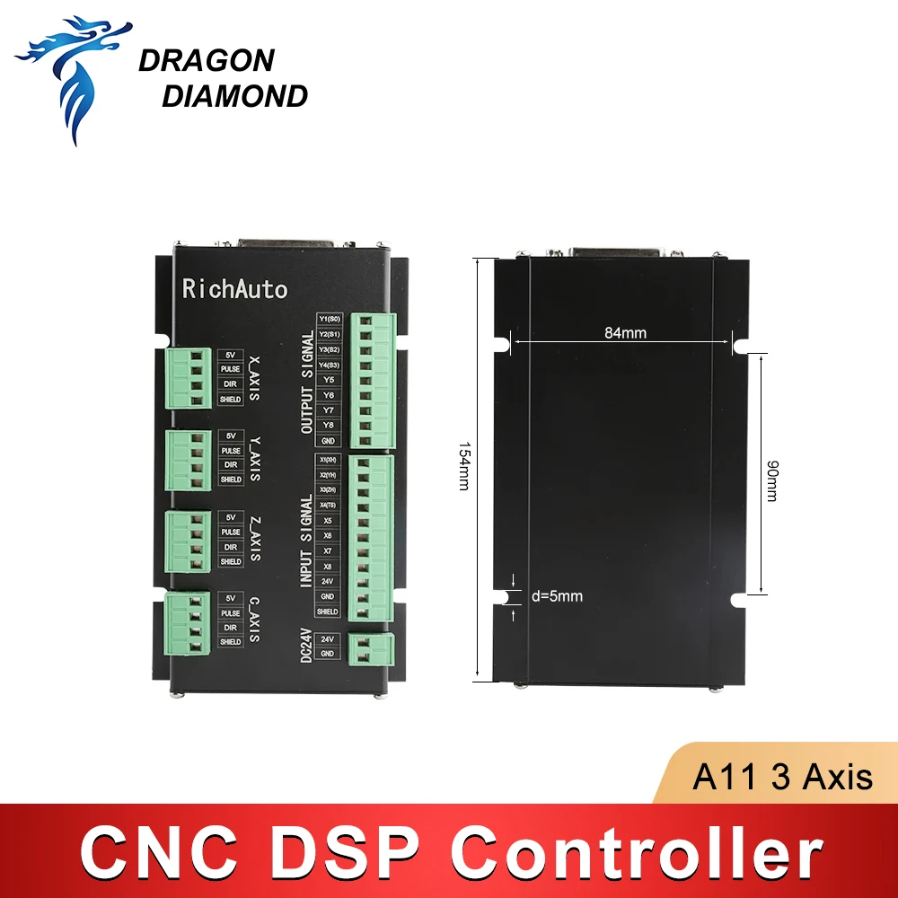 Originale RichAuto DSP A11E A11C A11S telecomando USB con movimento a 3 assi per sistema di controllo della maniglia del Router di CNC