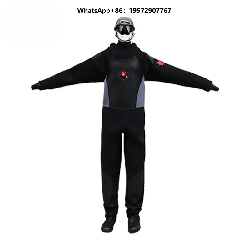 Professional Factory Waterproof Breathable Wetsuit Back Zip with air Valve Full Body Reinforcement Knee Dry Suit With Boots