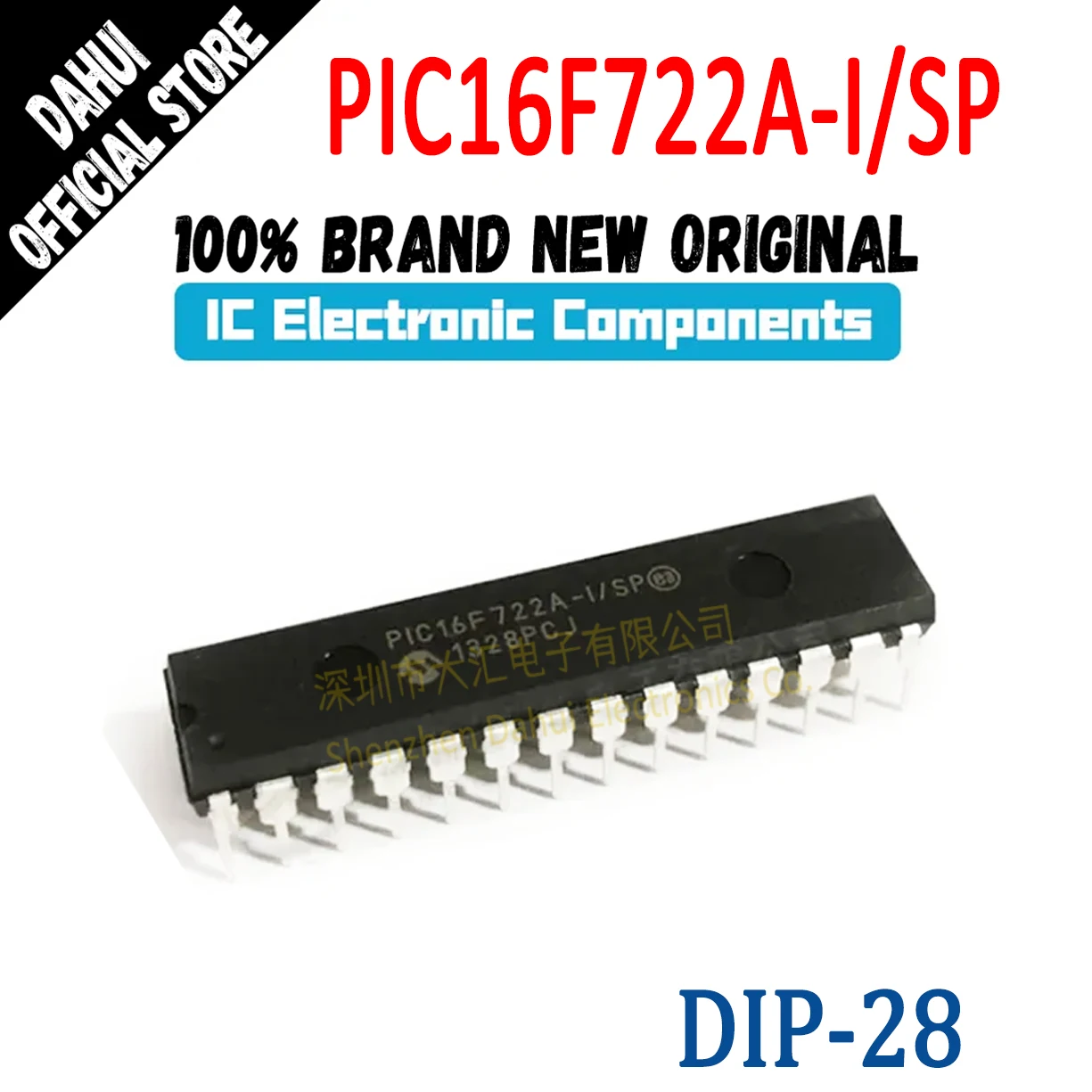 PIC16F722A-I/SP PIC16F722A-I PIC16F722A PIC16F722 PIC16F PIC16 PIC IC MCU Chip DIP-28 Quality Brand New