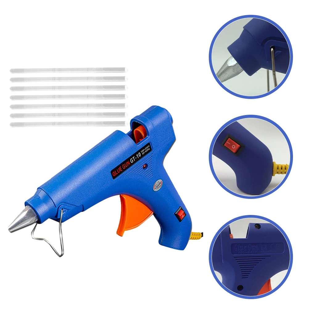

25pcs 1 Set Hot Glue Sprayer Kit 11Mm Transparent Glue Sticks Blue Eu Plug For Diy Crafts Home Repairs Ergonomic Led Light