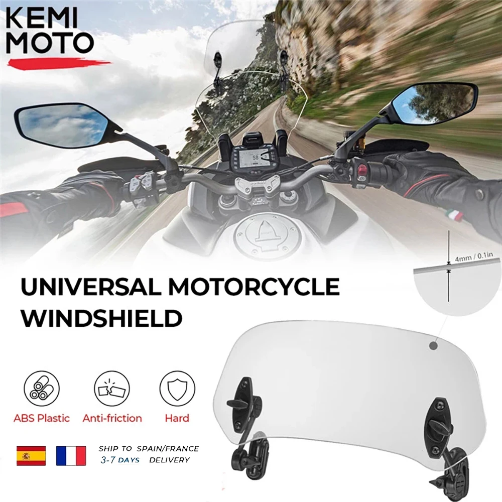 Estensione Spoiler parabrezza universale variabile Clamp-On per moto per parabrezza BMW per R1200GS F800GS per Yamaha