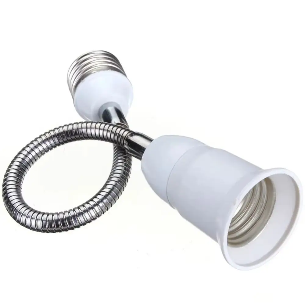 20/30/40/60cm LED Bulb Extension Tube E27 To E27 Lengthen Lamp Holder Converter Threaded Flexible Bulb Conversion Socket Home