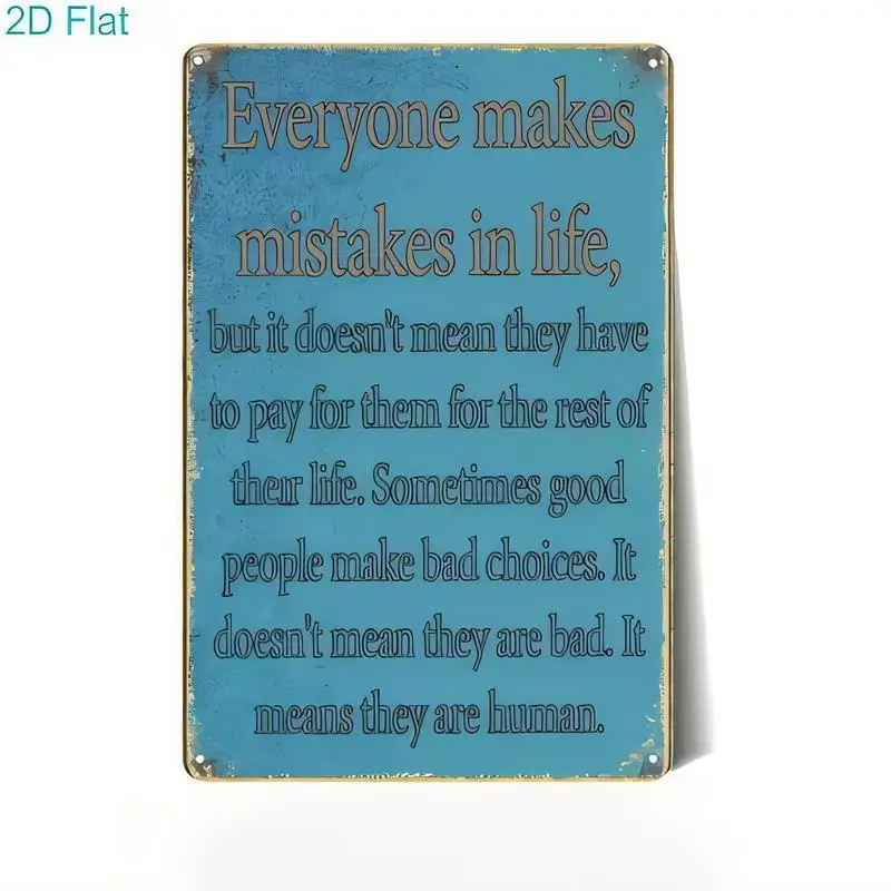 Inspirational Life Quote Vintage Blue Metal Tin Sign - Retro Distressed Iron Wall Art, Perfect for Home/Office/Café Decor - Moti