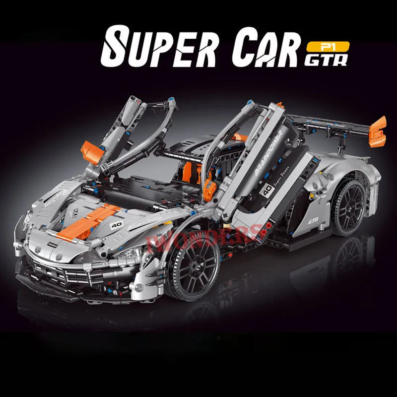 In stock Technic P1 Super Sports Racing Car Building Model 1:10 Building Blocks 2298/PCS Boys Adult Educational Toy Gift