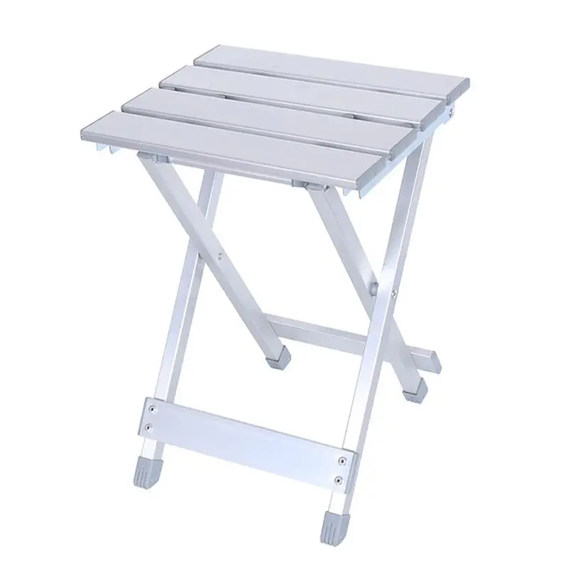 Home Folding Stool 40cm Height Collapsible Portable Aluminum Alloy Fishing Stool Chair for Outdoor Camping Kitchen Garden