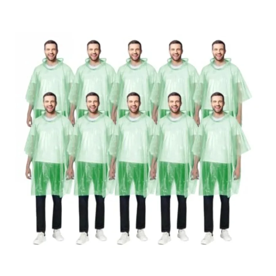 Compact and Disposable Rain Ponchos for Adults