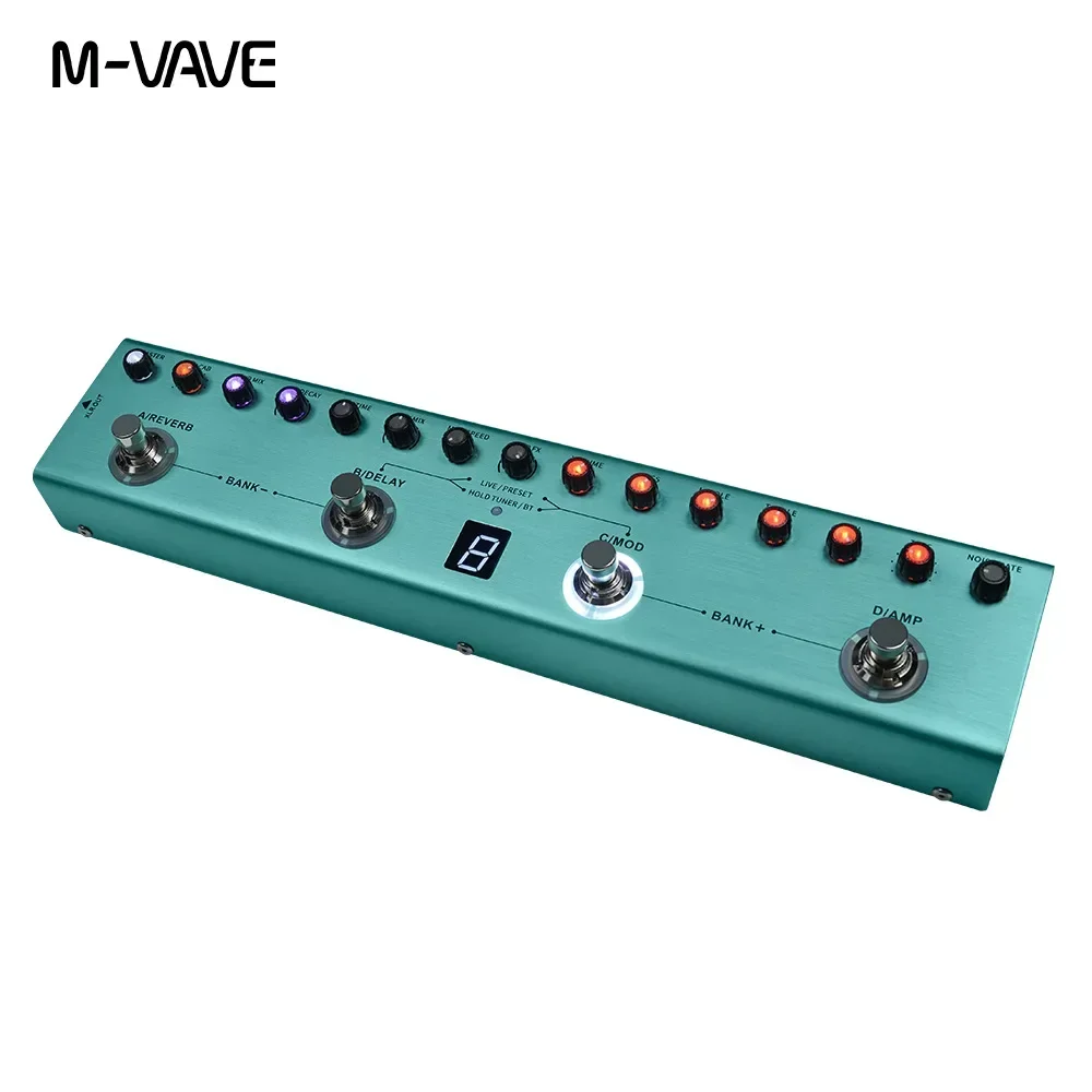 M-VAVE Tank-G Guitar Multi-Effects Pedal Rechargeable 36 Presets 9 Preamp Slots 8 IR Cab Slots 3 Modulation/Delay/Reverb Effect