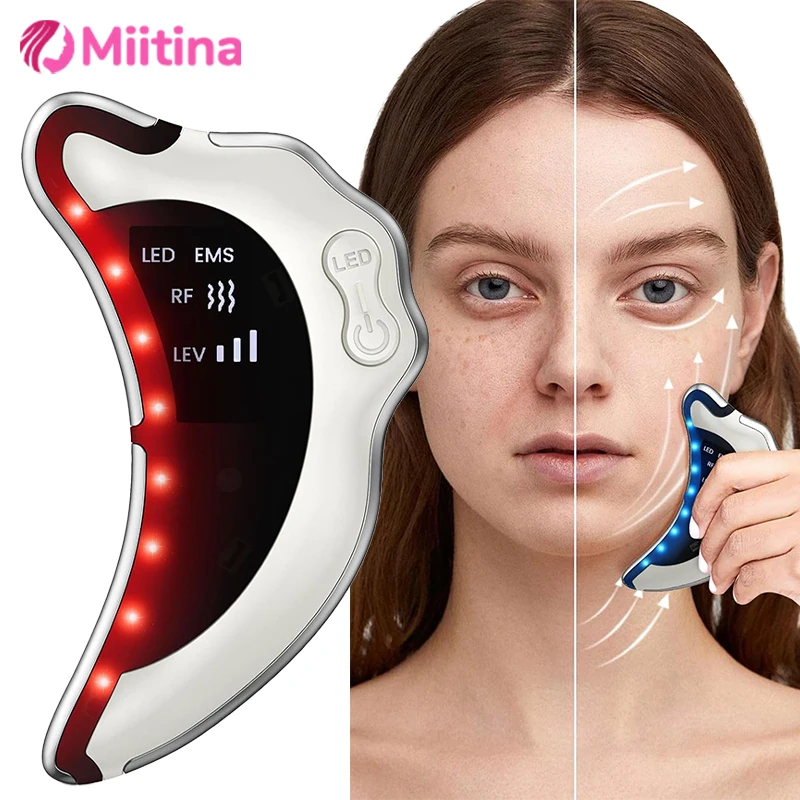 

Electric Guasha Scraper Board Microcurrent Wrinkle Face Lift Gua Sha Plate Facial Lifting Firming Skin Care Neck Beauty Apparat